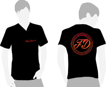 T-Shirt Fuego Dance — Noir / Logo Rouge
